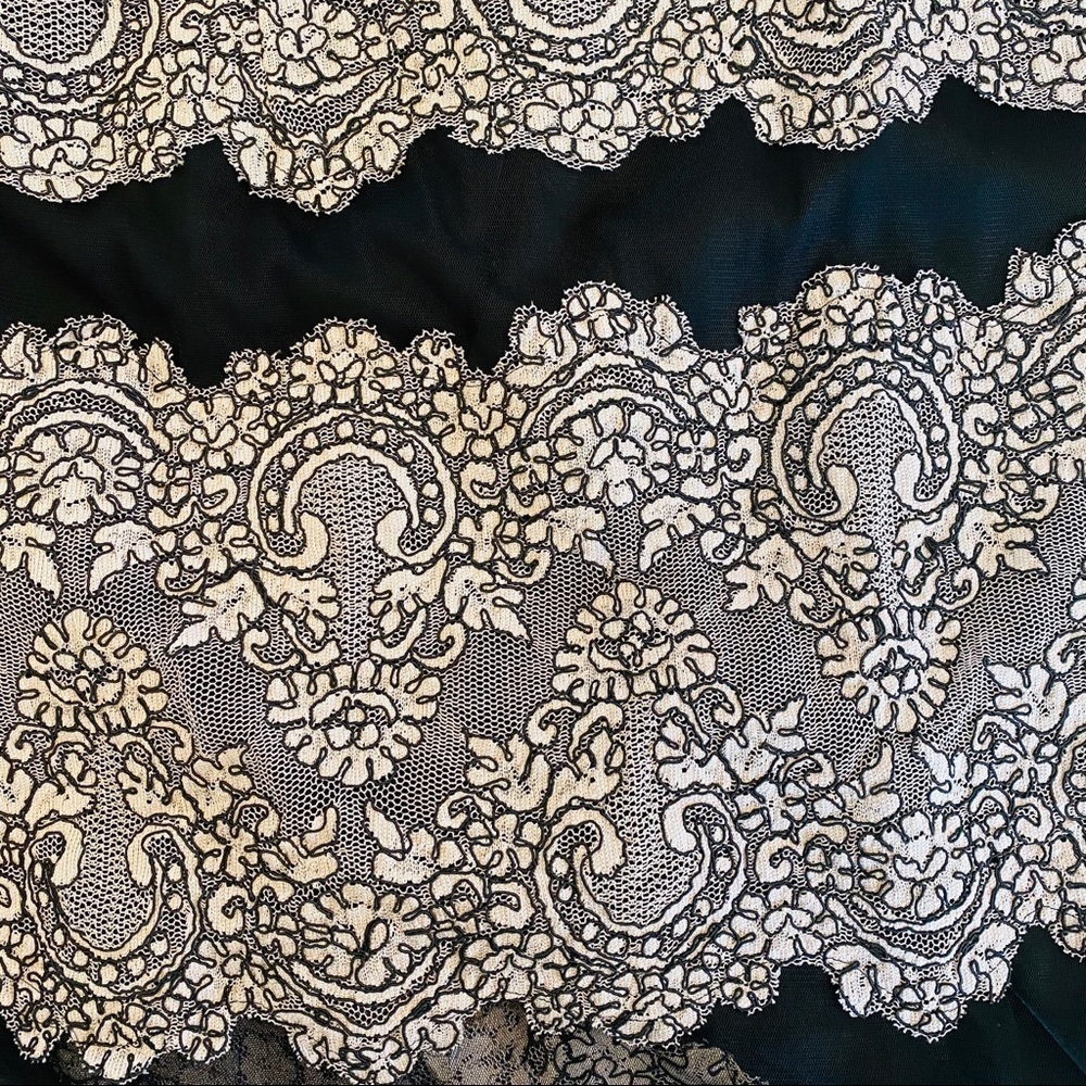 TAHARI Black & Blush Scalloped Edge Lace Sheath Dress Size 6 NEW - Picture 10 of 10